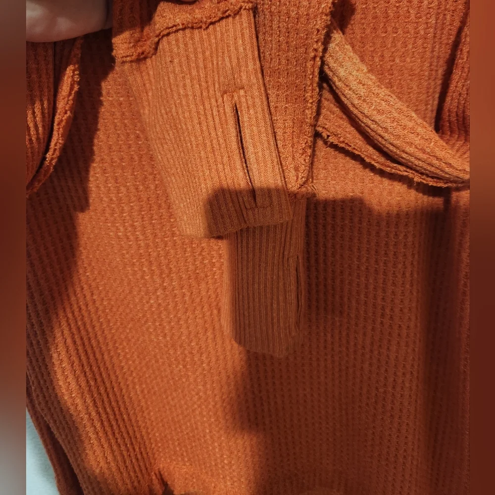 Free People North Shore Thermal Tunic Top Small Oversized Long Sleeve